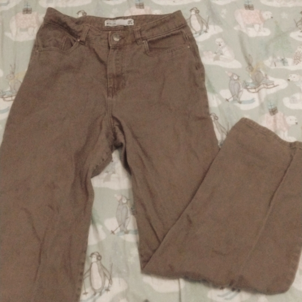Brown wide leg jeans from refuge denim, size 5 women